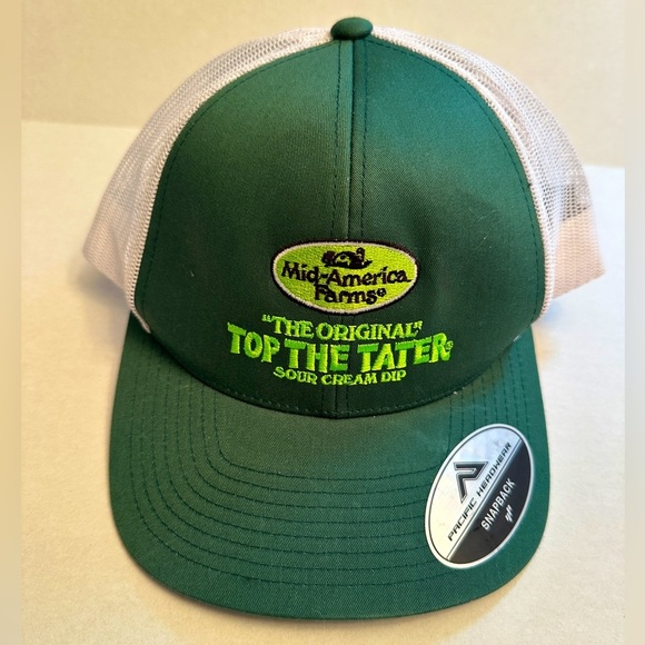 Top The Tater OG Trucker Cap Green Front With Logo White Mesh SnapBack - Picture 1 of 8